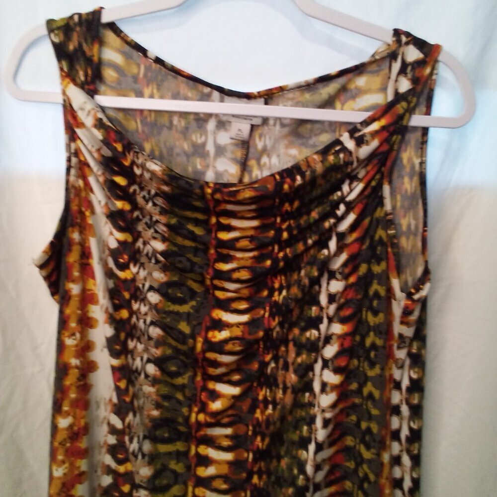 Worthington Blouse PL Petite L Sleeveless Scoop Neck Pattern Colorful - Picture 6 of 15